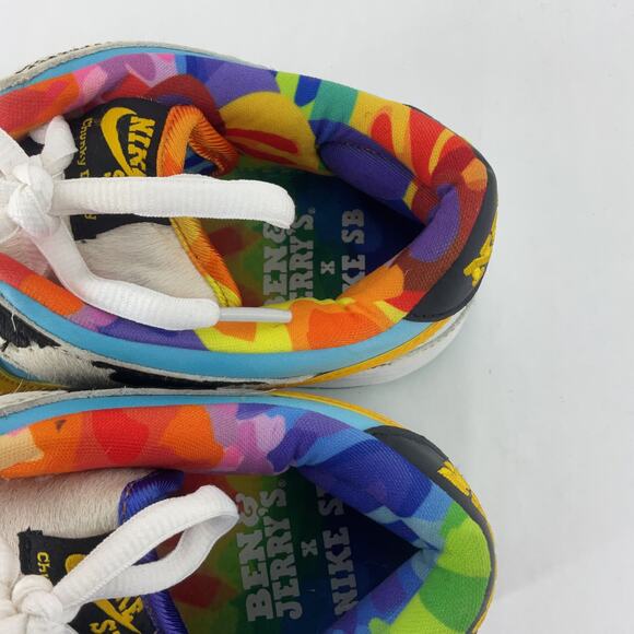 Nike Sb Dunk Low Ben & Jerry's Multicolor Athletic Shoes Men Size 10 Preowned - Picture 5 of 8